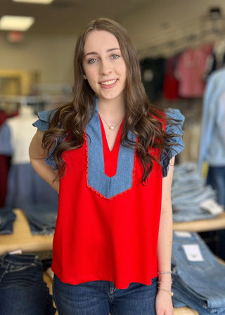 Comfy Casual Red Top - B3 Boutique, LLC