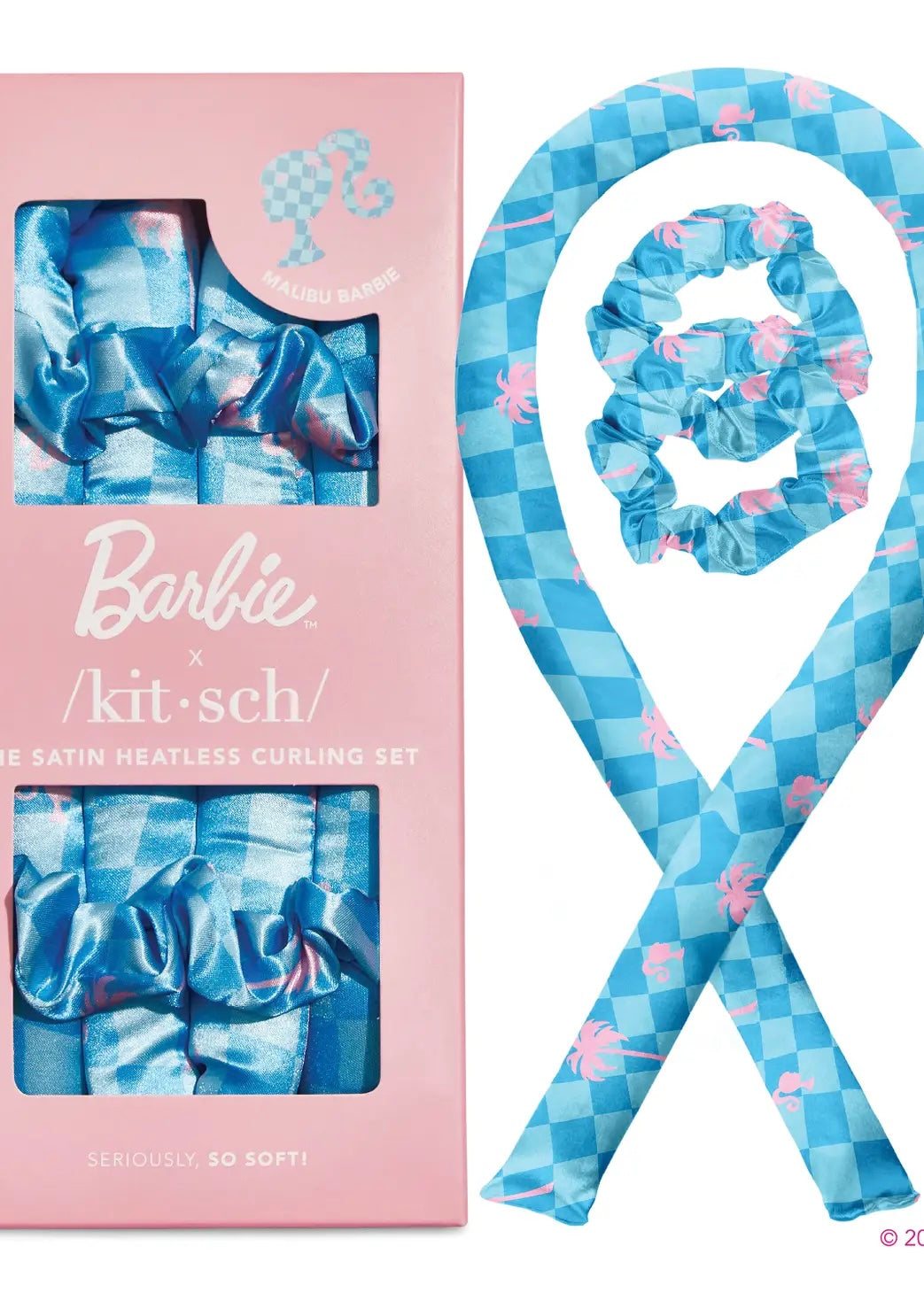 Barbie X Kitsch Satin Heatless Curling Set - Malibu Barbie - B3 Boutique, LLC
