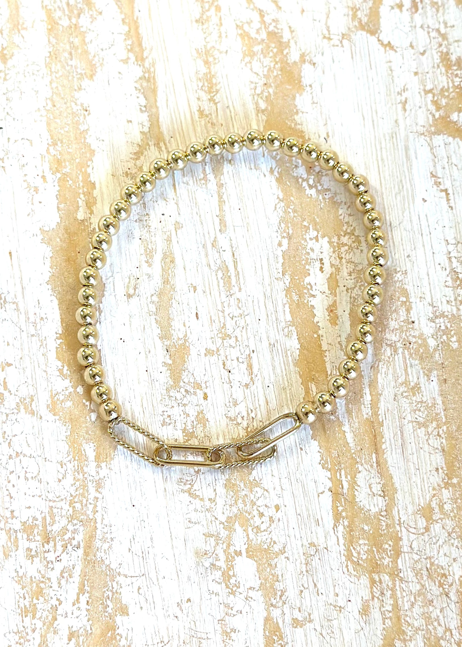Sophie Paperclip Ball Bead Bracelet