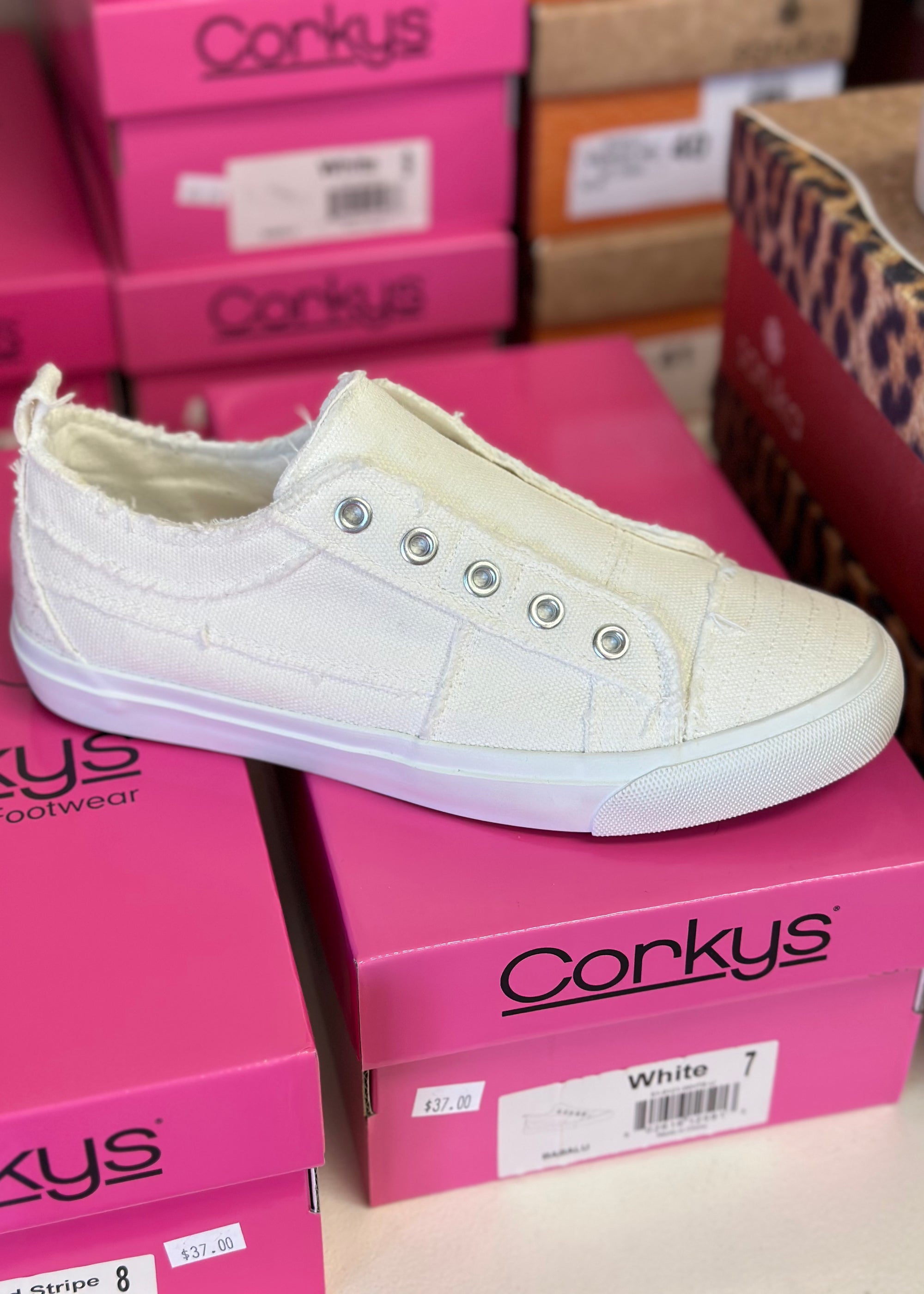 Corky's White Sneakers - B3 Boutique, LLC