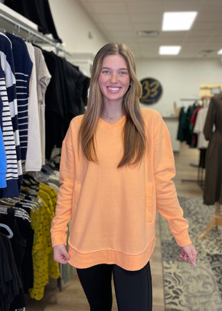 Royce Creamsicle V neck - B3 Boutique, LLC