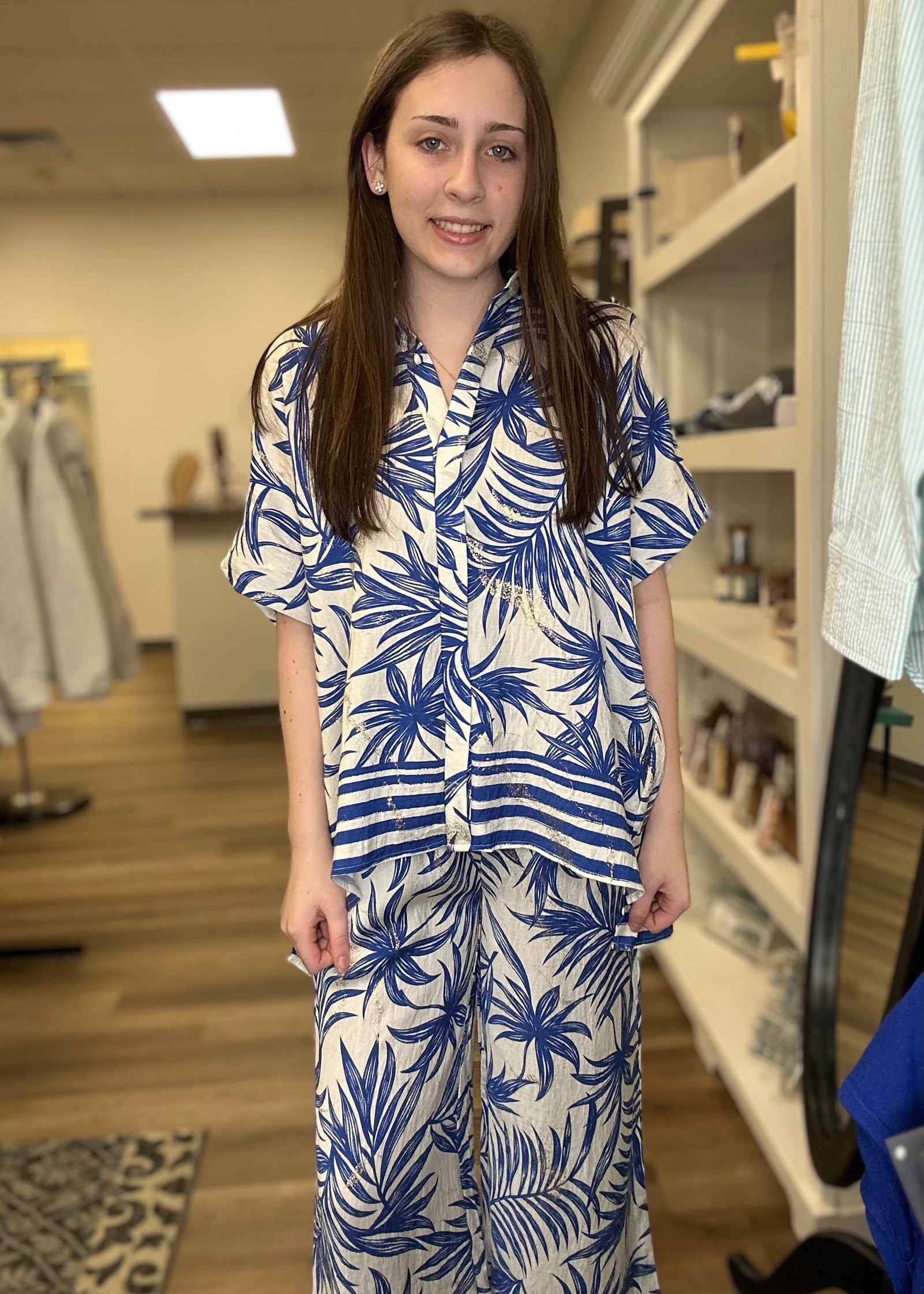 Tropical Button Front Top - B3 Boutique, LLC