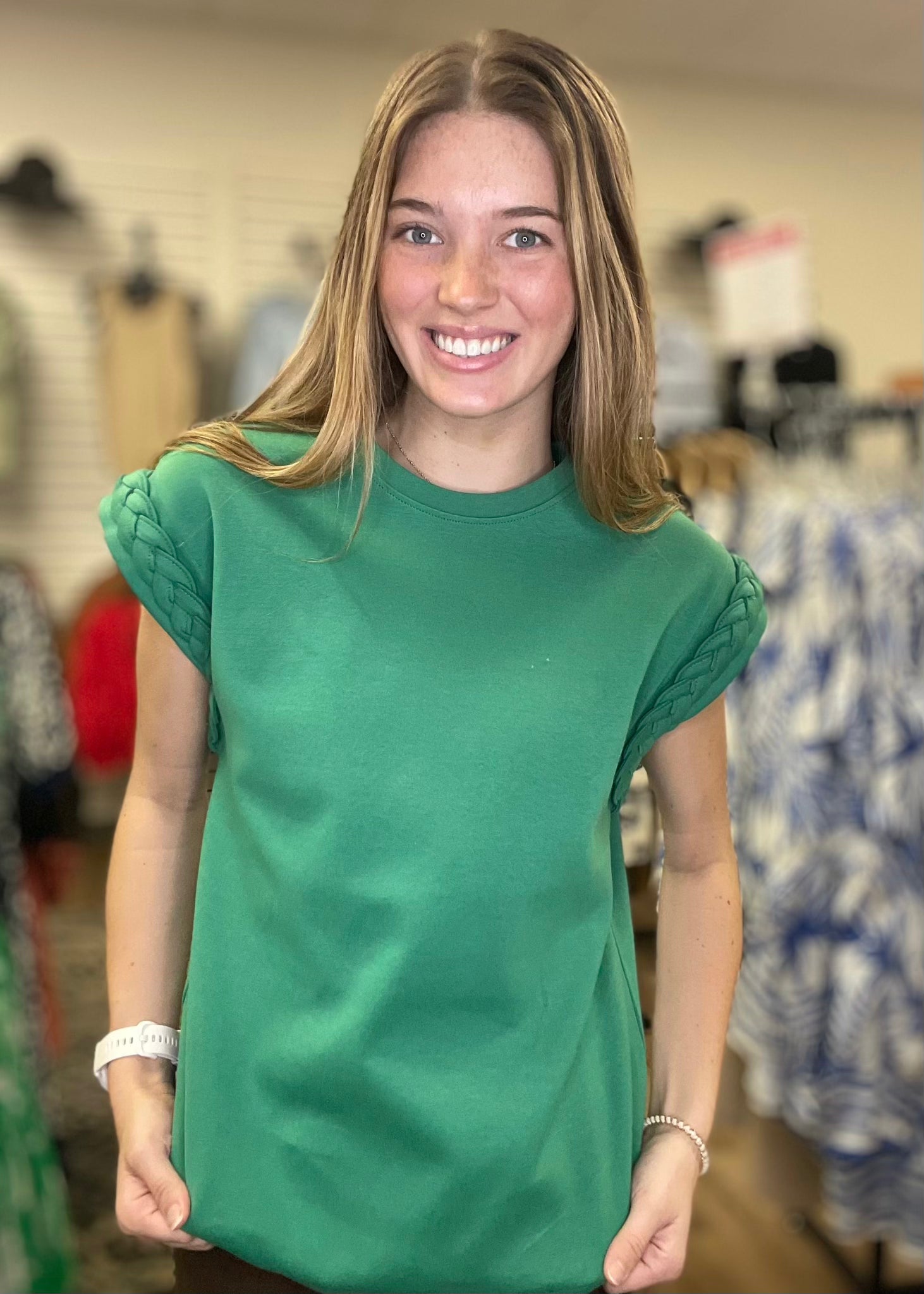 Braided Sleeved Top - B3 Boutique, LLC