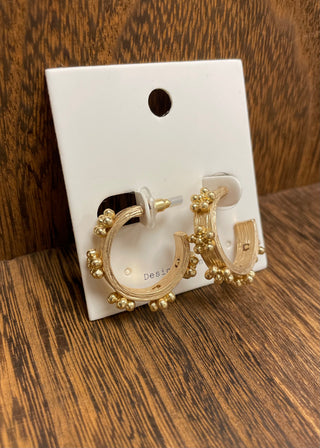 Flower Station Brushed Hoops - B3 Boutique, LLC