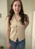 Taupe Sleeveless Gold Button Knit Vest