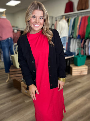 Ruby Round Neck Midi Dress - B3 Boutique, LLC