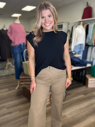 Camel Wide Leg Pants - B3 Boutique, LLC