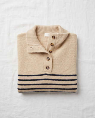 Cream and Navy Stripe Sweater