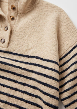 Cream and Navy Stripe Sweater