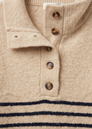 Cream and Navy Stripe Sweater