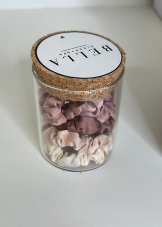 satin scrunchies jar - B3 Boutique, LLC