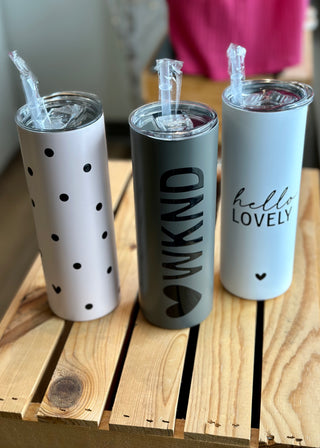 Skinny Tumblers W/Straw - B3 Boutique, LLC