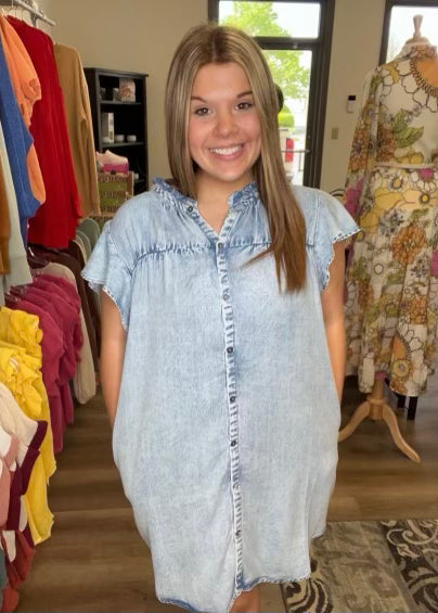 casual denim dress - B3 Boutique, LLC
