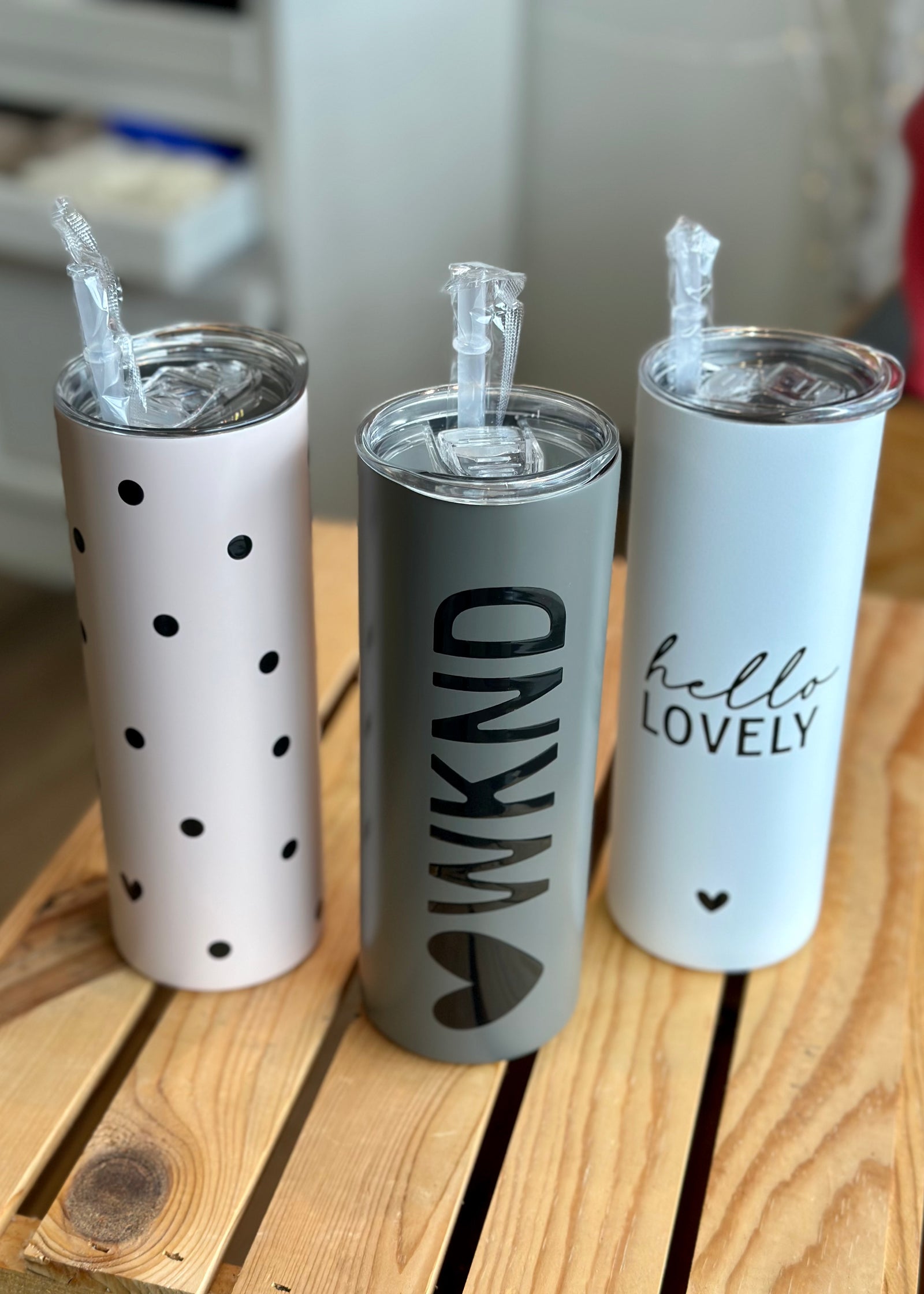Skinny Tumblers W/Straw - B3 Boutique, LLC