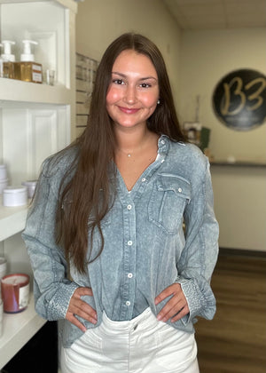 Tencel Denim Top - B3 Boutique, LLC