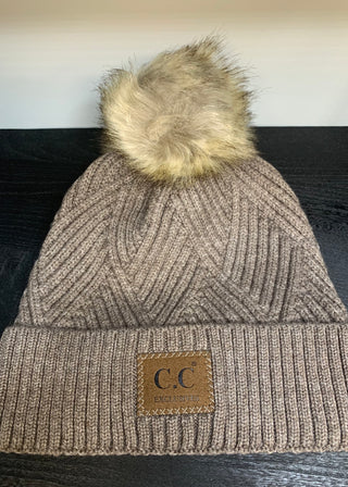 CC Beanie Diagonal Stripe - B3 Boutique, LLC