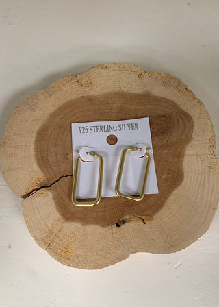 Gold Square Pendant Earrings - B3 Boutique, LLC