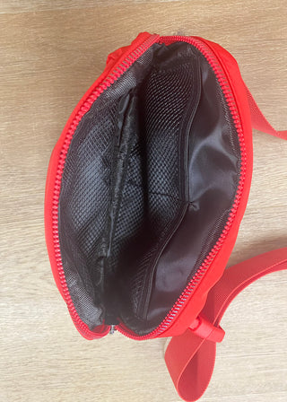 Red Cross Body Nylon Belt Bag - B3 Boutique, LLC