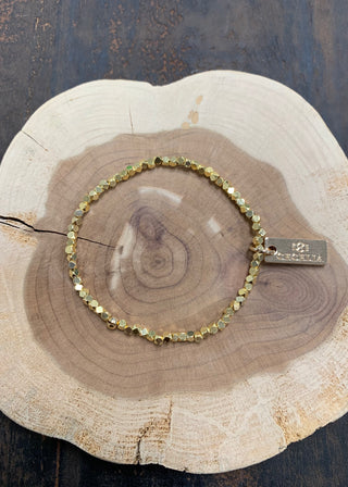 Cecelia 2.5mm Gold Faceted Single - B3 Boutique, LLC