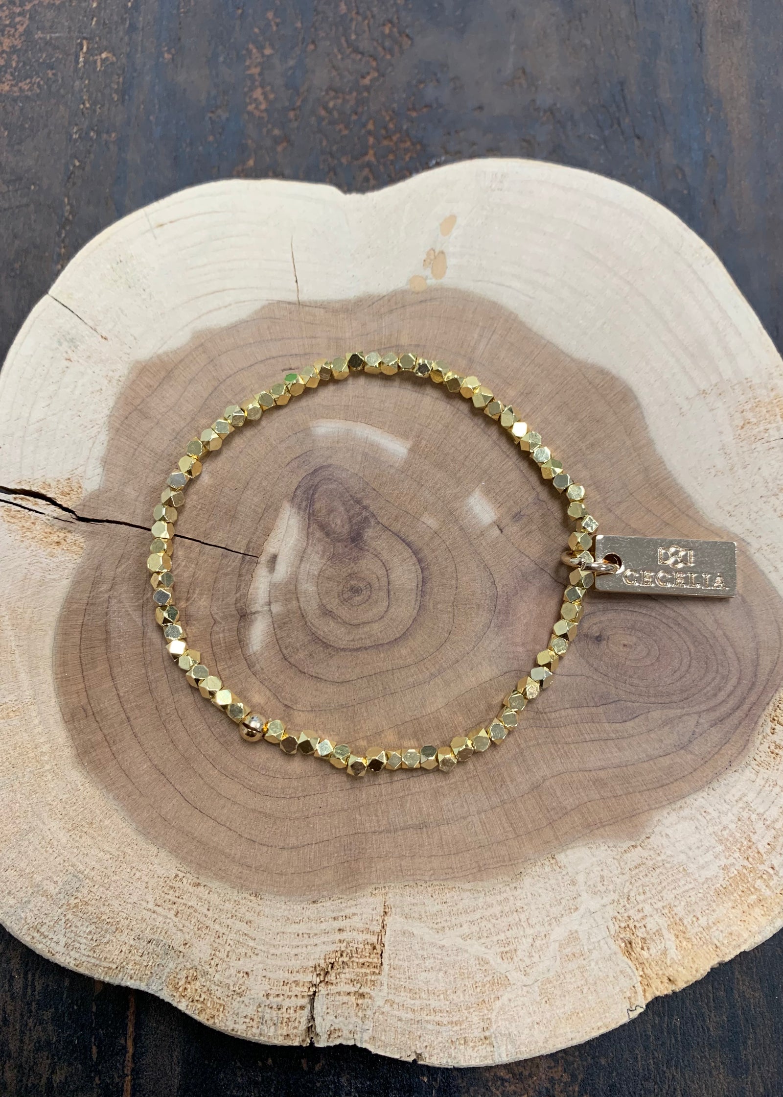 Cecelia 2.5mm Gold Faceted Single - B3 Boutique, LLC