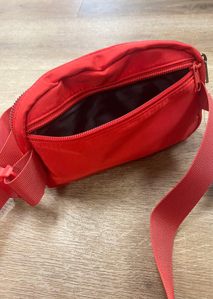 Red Cross Body Nylon Belt Bag - B3 Boutique, LLC