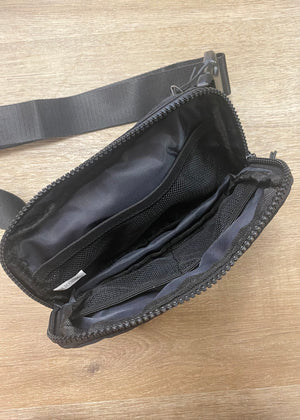 Cross Body Nylon Belt Bag Black - B3 Boutique, LLC