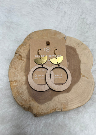 Cecelia Champagne Open Wood Hoop - B3 Boutique, LLC