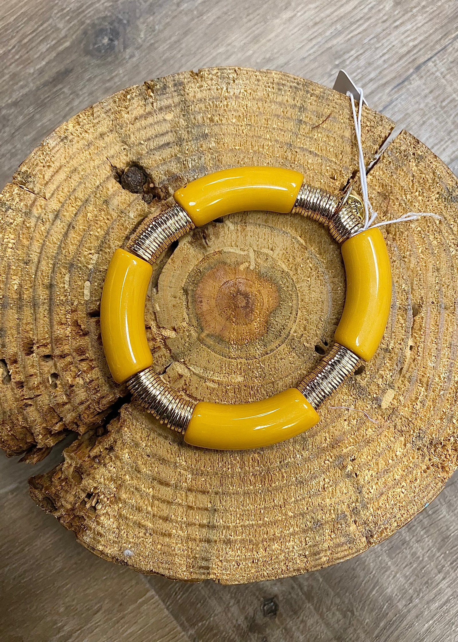 Mustard Savvy Bling Bracelet - B3 Boutique, LLC