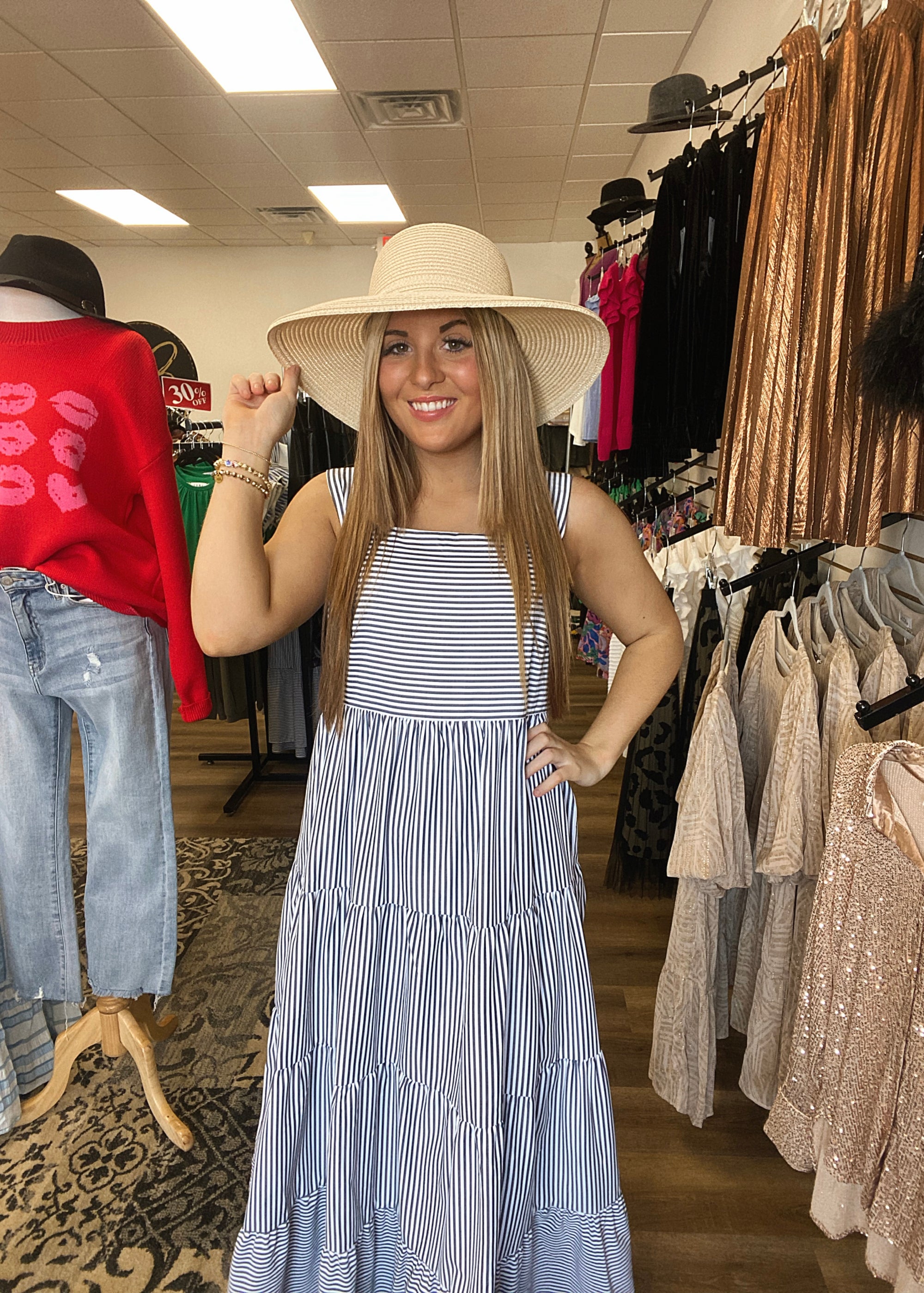 Tiered Stripe Maxi Dress - B3 Boutique, LLC