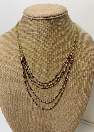 Cascading Metallics Necklace - B3 Boutique, LLC