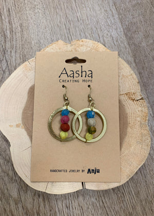 Aasha Middle Bead Hoop - B3 Boutique, LLC
