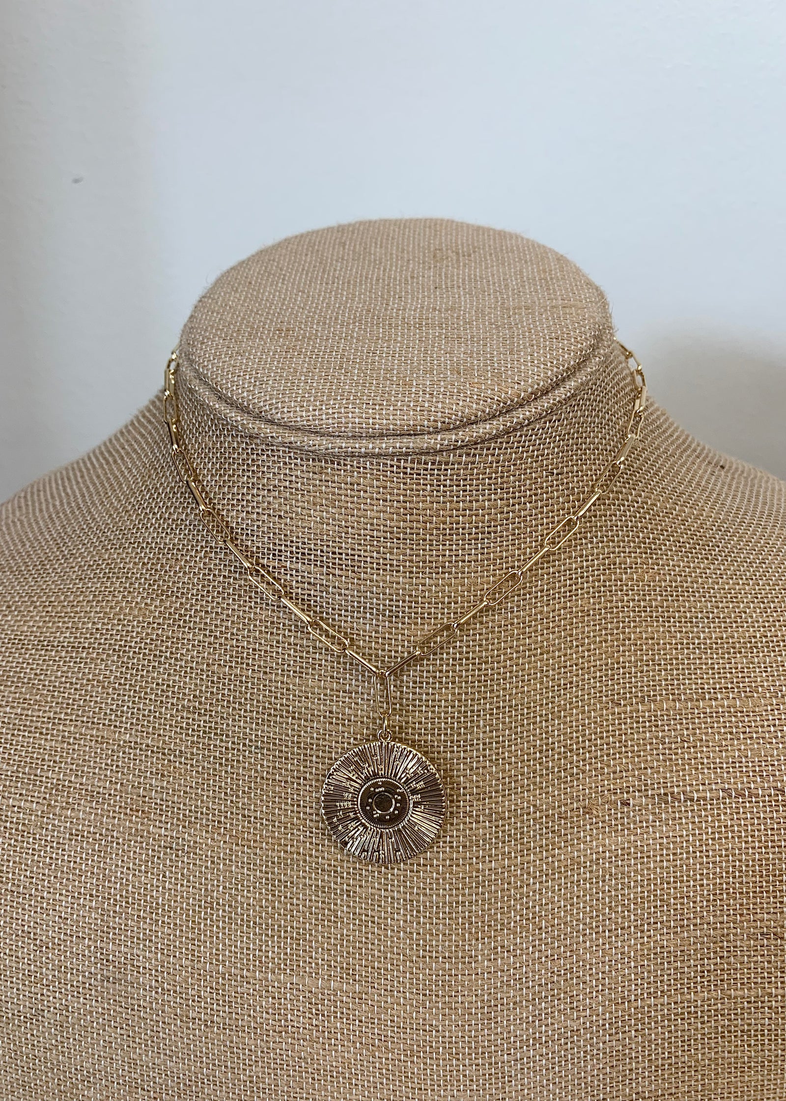 Gold Sun Pendant Necklace - B3 Boutique, LLC