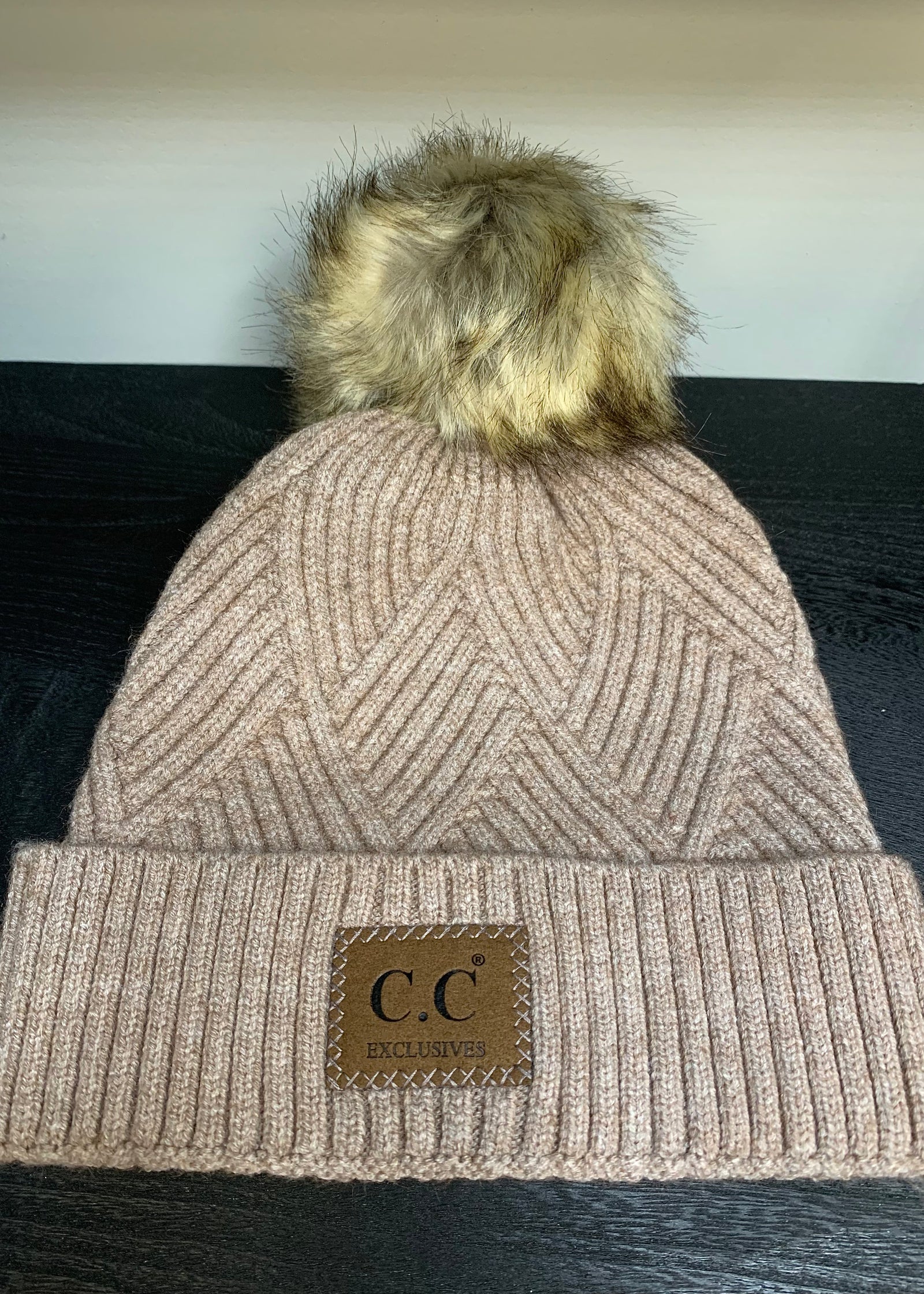 CC Beanie Diagonal Stripe - B3 Boutique, LLC