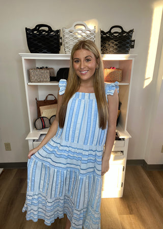 Striped Tiered Maxi THML - B3 Boutique, LLC