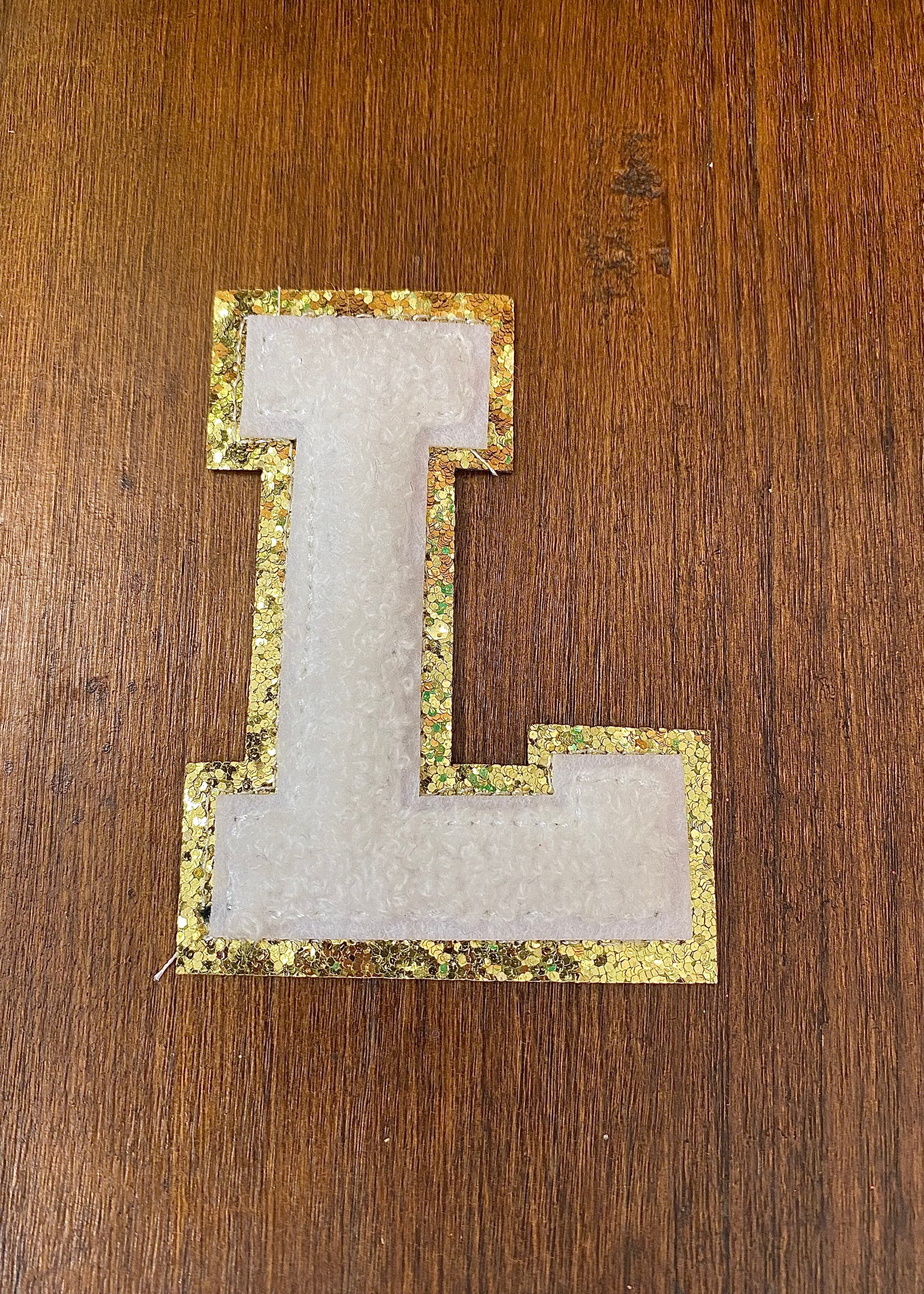 White Chenille Glitter Letters - B3 Boutique, LLC