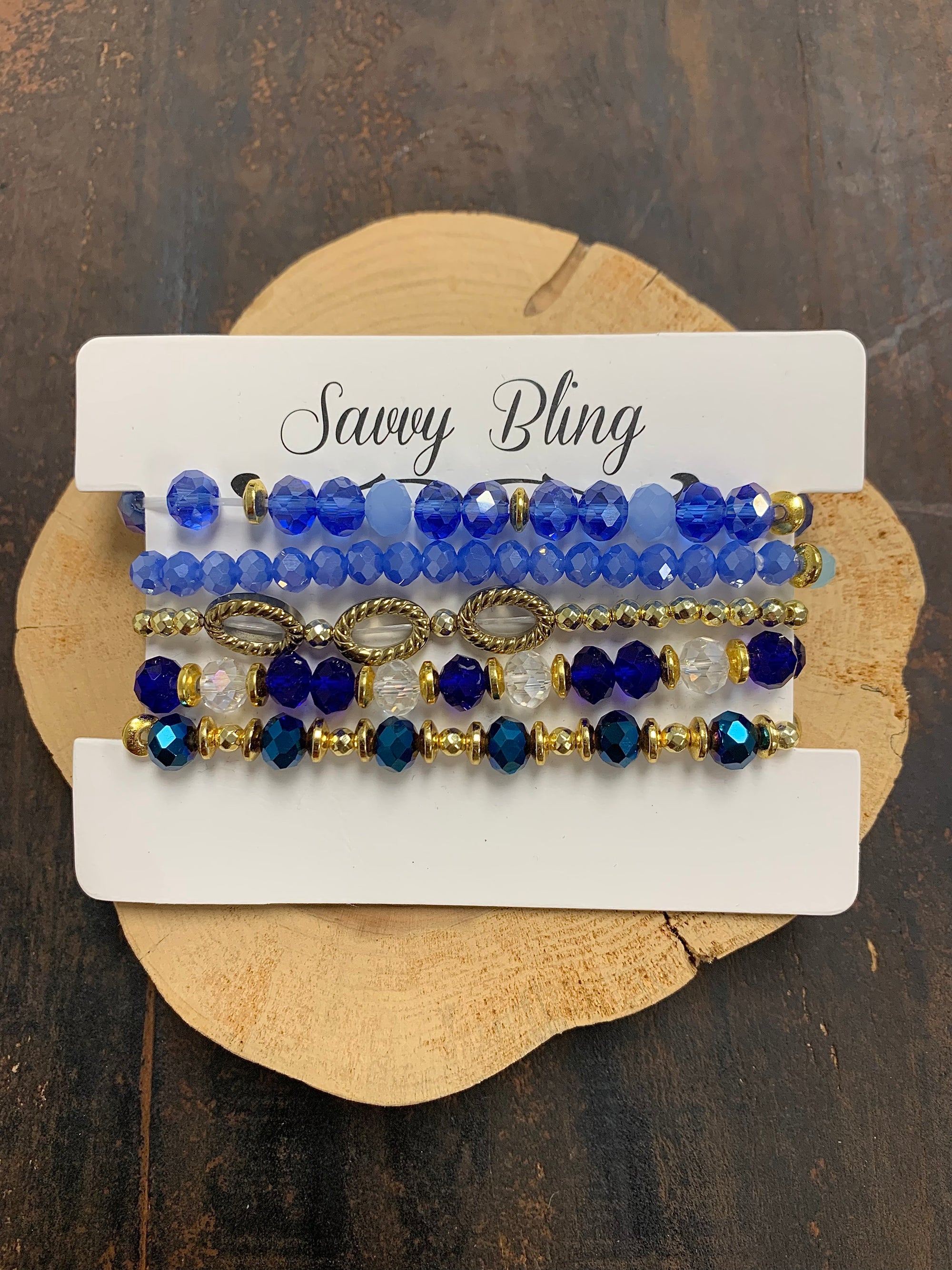 Savvy Bling Blue Bracelet Set - B3 Boutique, LLC