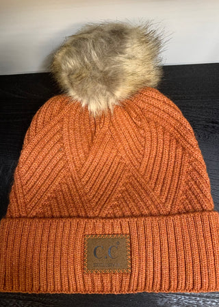 CC Beanie Diagonal Stripe - B3 Boutique, LLC