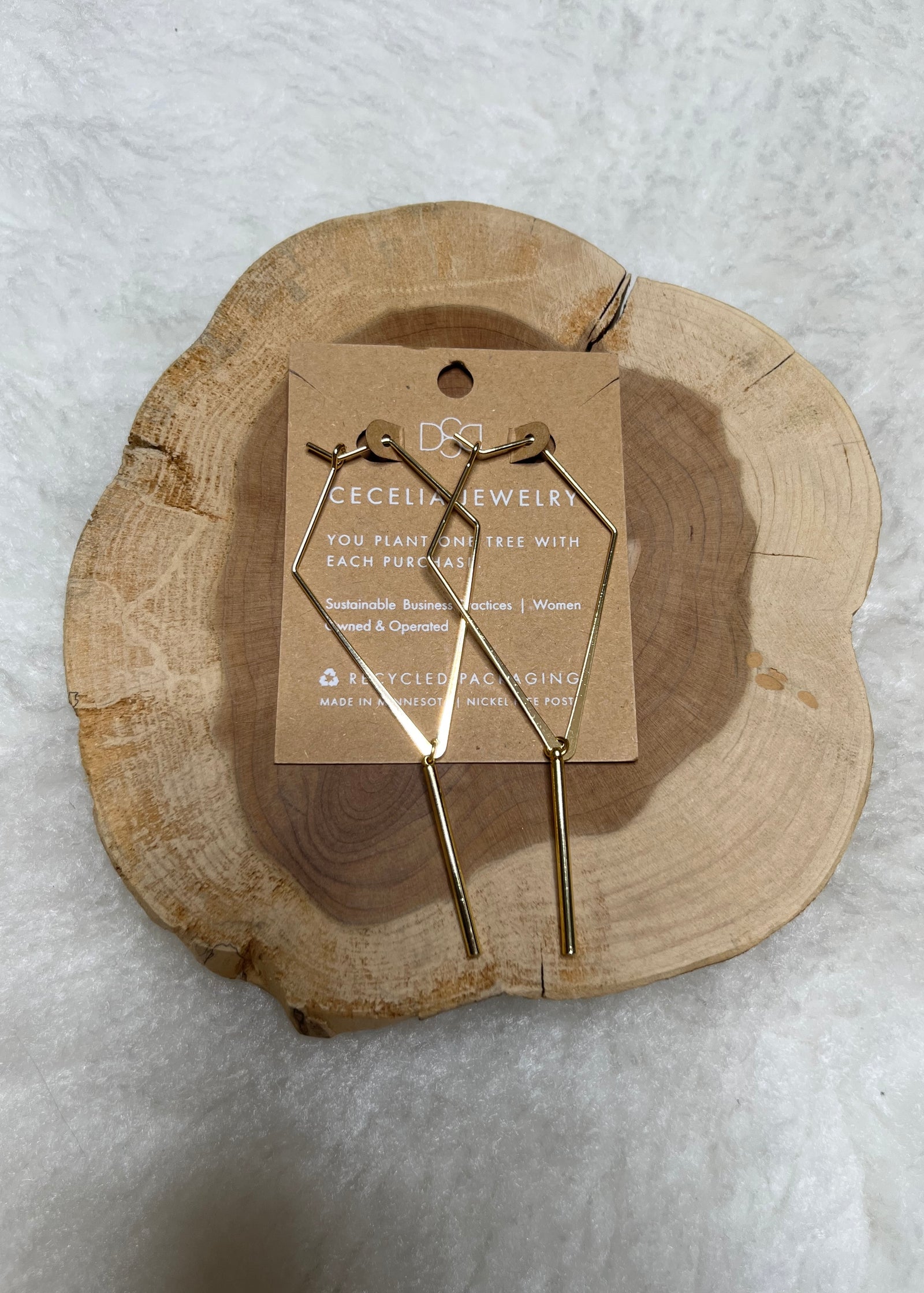 Cecelia Diamond Gold Plated Hoops - B3 Boutique, LLC