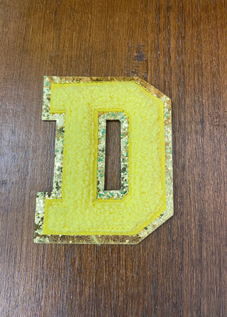 Yellow Chenille Glitter Letters - B3 Boutique, LLC