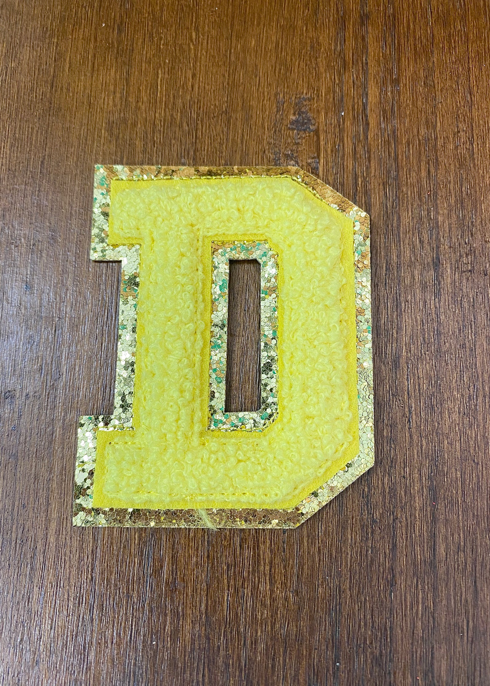 Yellow Chenille Glitter Letters - B3 Boutique, LLC