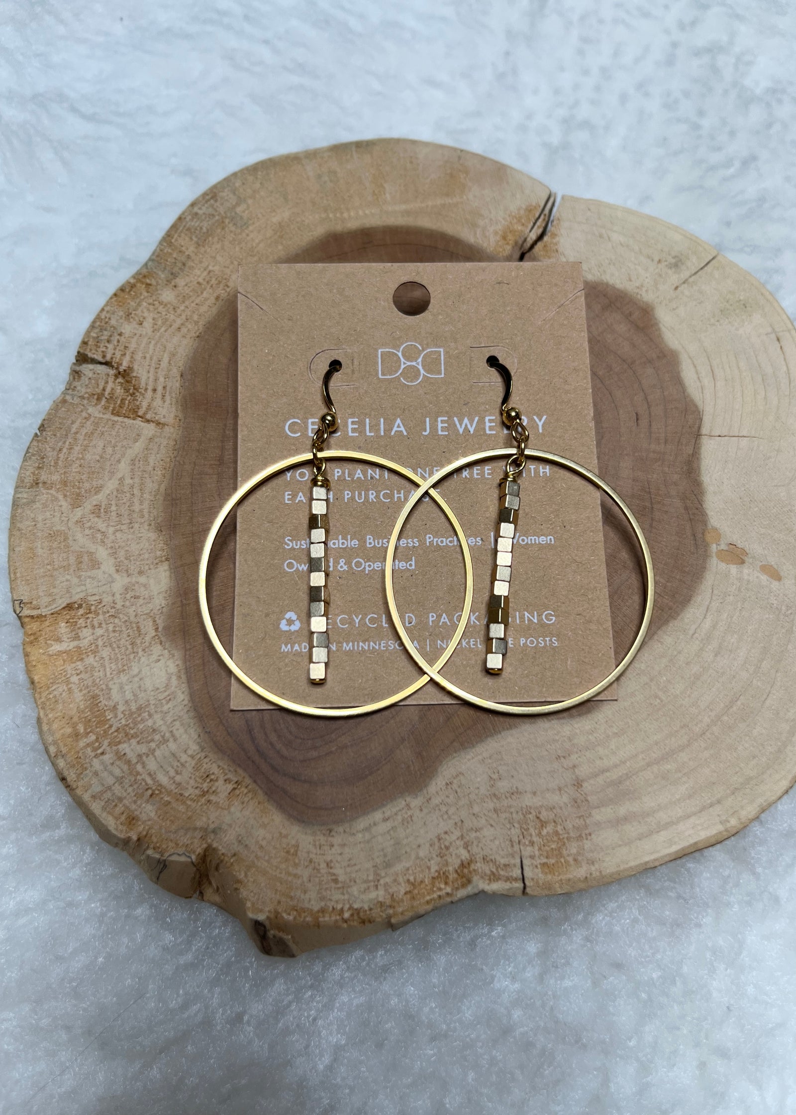 Cecelia Matte Square Hoops - B3 Boutique, LLC