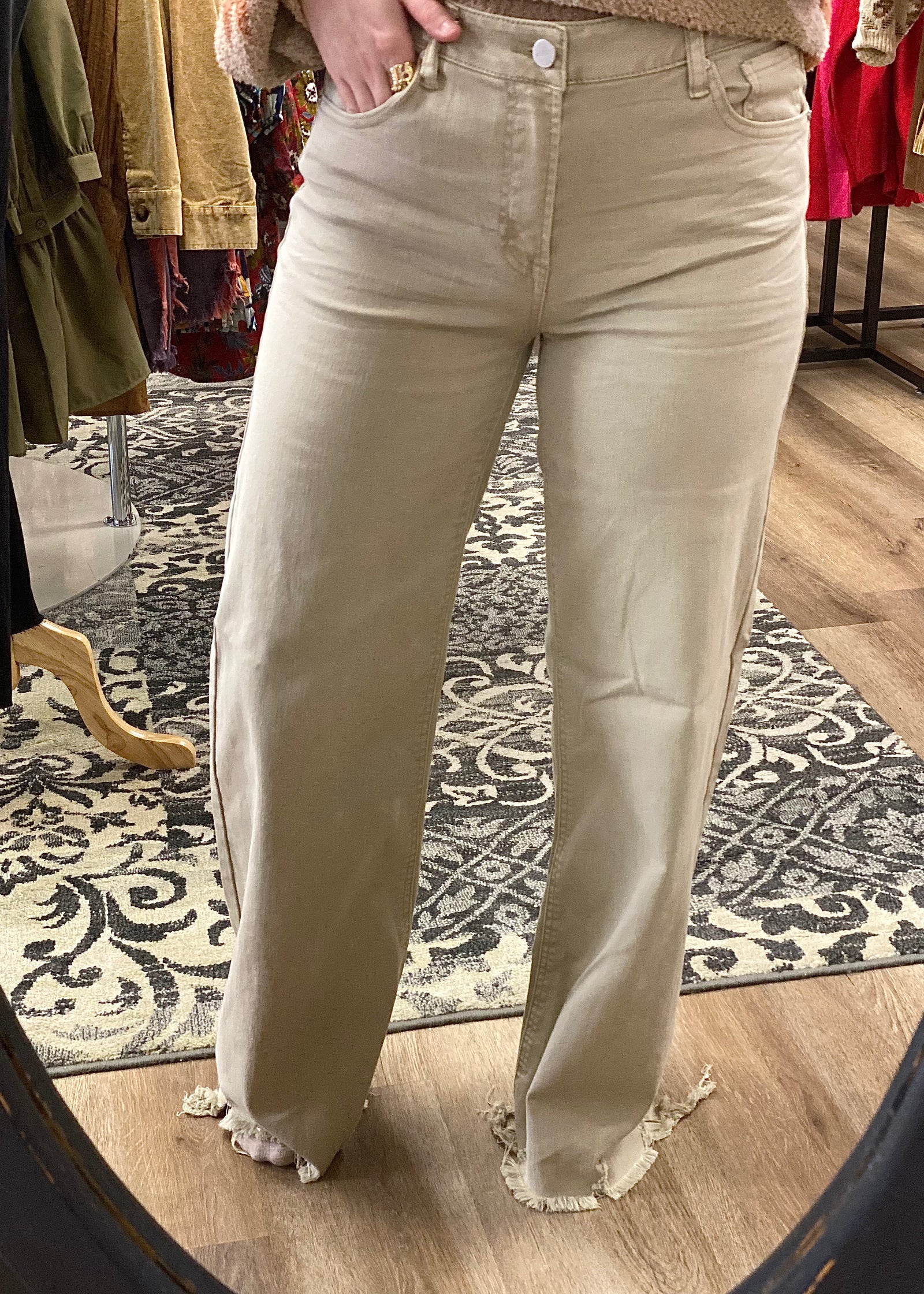 Khaki High Rise Jeans - B3 Boutique, LLC