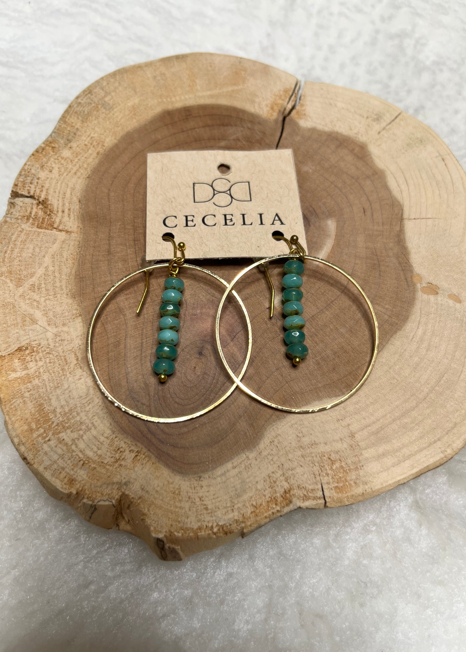 Cecelia Green Stone Earrings - B3 Boutique, LLC