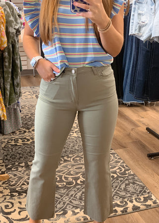 Risen Mid Rise Sage - B3 Boutique, LLC