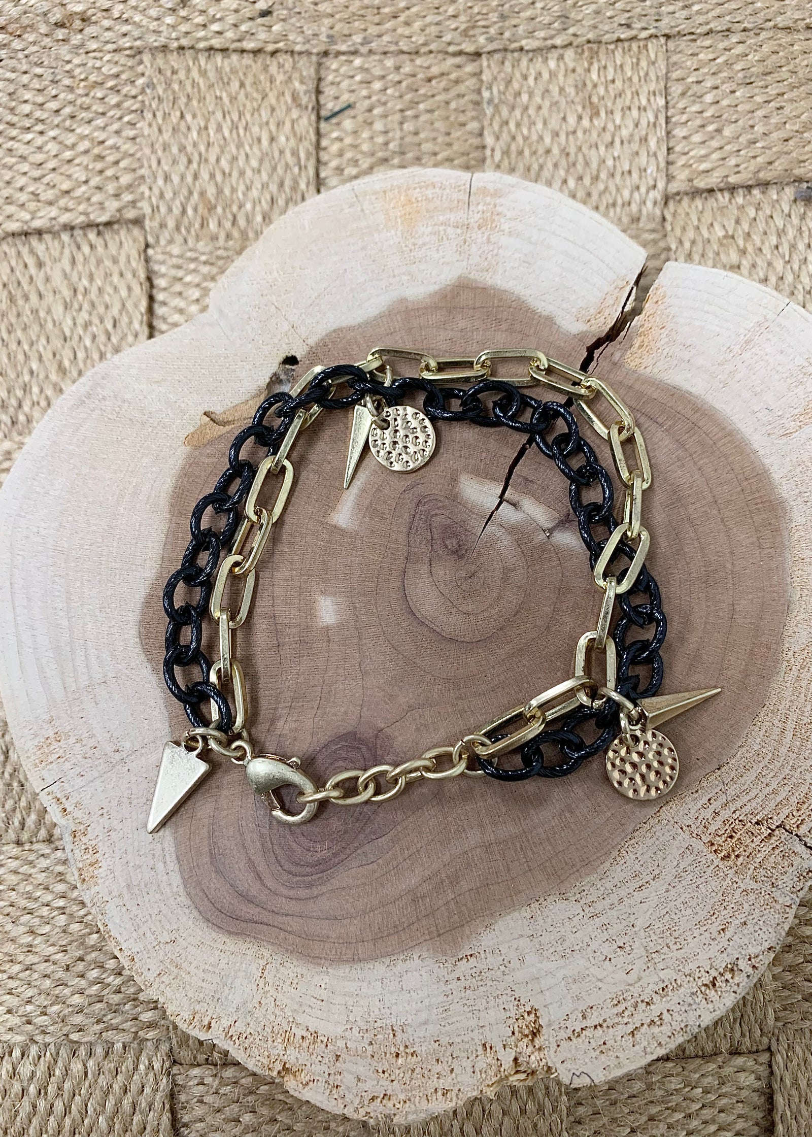 Gold and Black Chain Bracelet - B3 Boutique, LLC